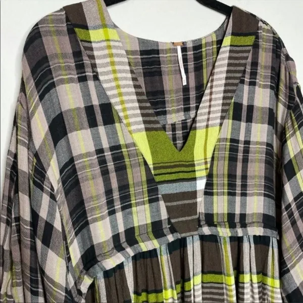 Free people‎ falling stars plaid mini dress - Image 5
