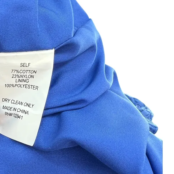Amanda Uprichard Kenwood Dress Mini Textured Belted‎ Mirtillo Blue Size XS - Image 12