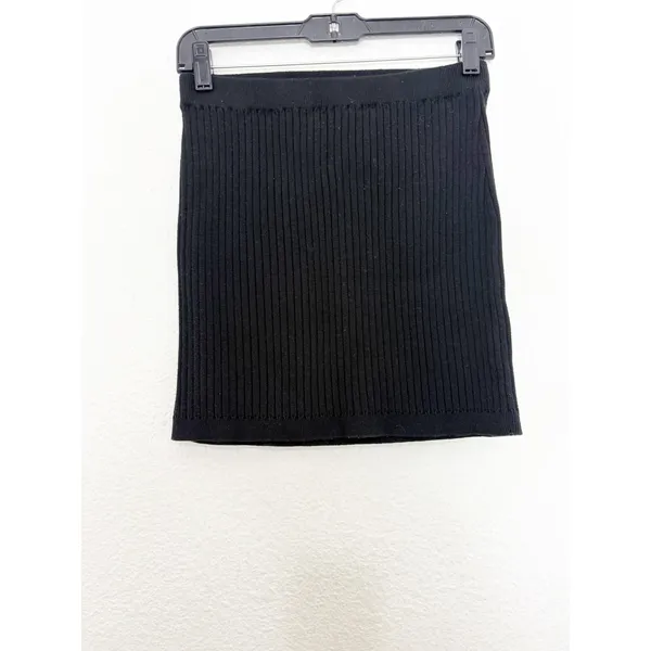 Free People Beach Black Callie Ribbed Mini Skirt Size XS Classic Preppy Knit - Image 9