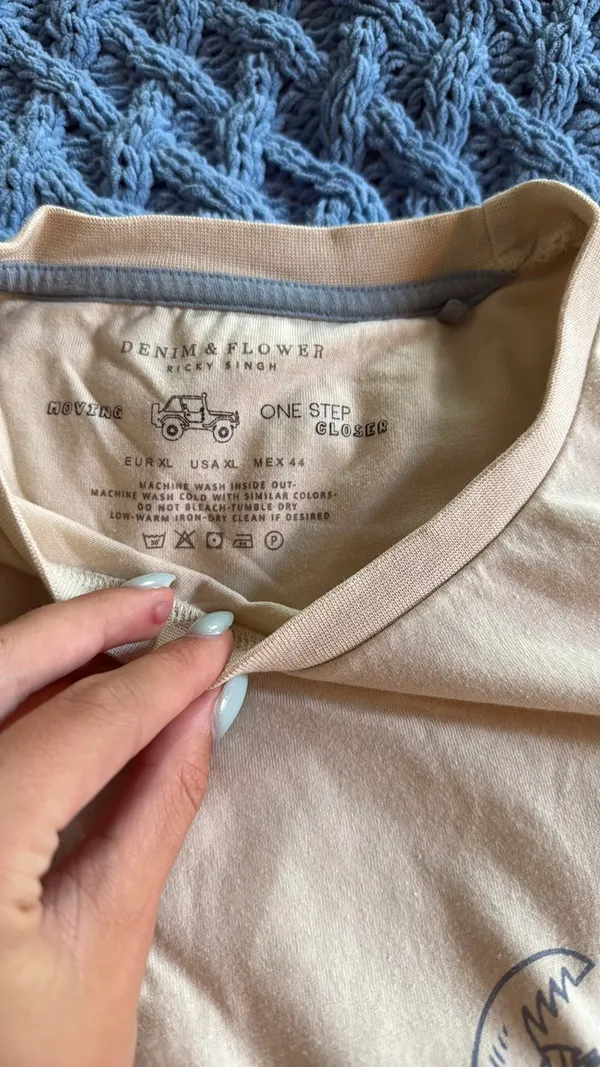Denim and flour top Tan Size XL - Image 3