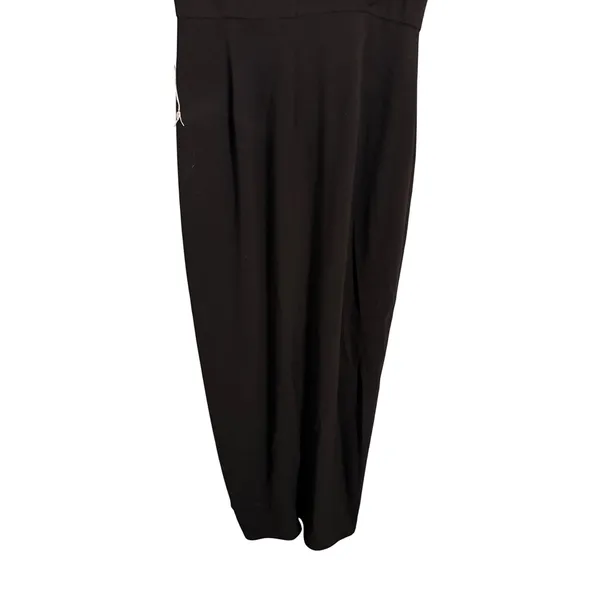 Halston Heritage Maxi Dress Womens 4 Black Ruffle Sleeveless Two Tone Gown‎ - Image 8