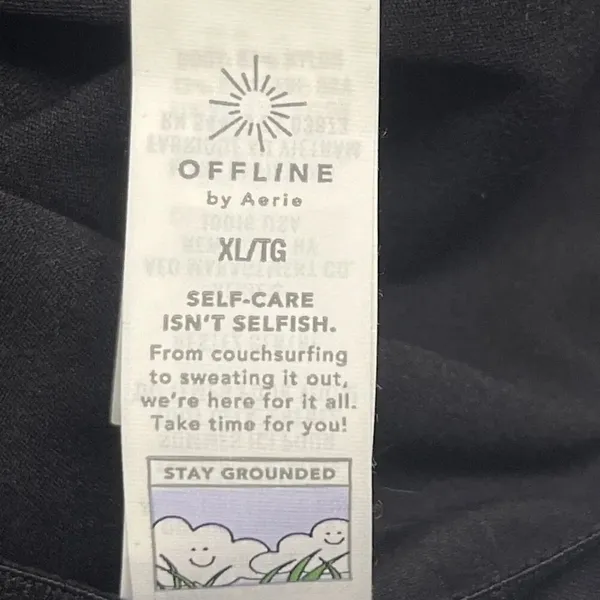 Offline Aerie Black V-neck Sports Bra Built-in Shelf Scooped Back Bra XL - Image 7