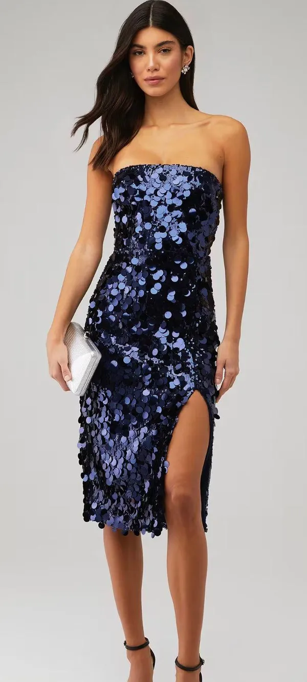 Amanda Uprichard Navy Sequin Dress - Image 2