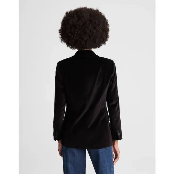 Madewell Peak-Lapel Double-Breasted Blazer in Velvet Classic Black XXS NWT - Image 4