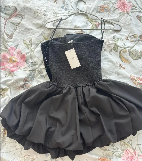 Sequined Mini Dress Black Size M - Image 2
