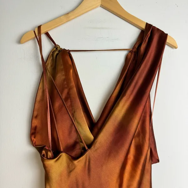 NWT ZARA Drape Satin Midi Dress Sz XS - Image 11