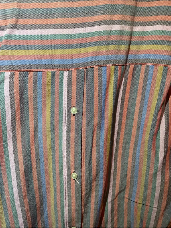Madewell Multicolor Striped V-Neck Short Sleeve Button-Down Blouse XS - Image 5