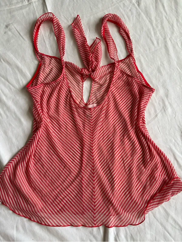 Victoria's Secret Pink Striped Tie-Front Camisole - Image 4