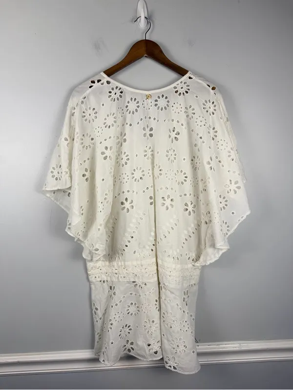 Vix Paula Hermanny white eyelet swim coverup size large - Image 10