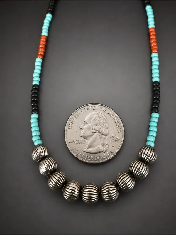 Vintage Native American Style Necklace Southwestern Circa 1960’s 17.5 Inches - Image 4