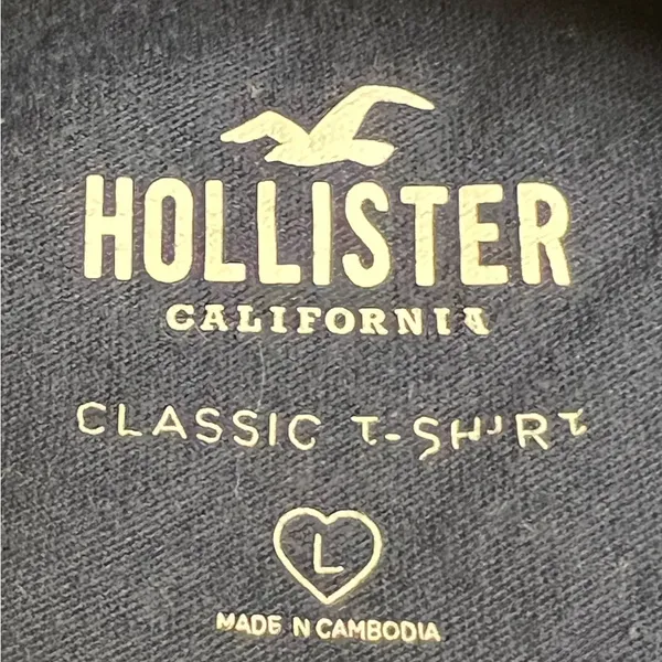 Hollister California T-shirt with Stitched on Logo - Size Large - VGUC - Image 4