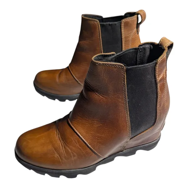 Sorel Joan of Arctic Wedge II Brown Leather Waterproof Winter Ankle Boots Sz 8.5 - Image 7
