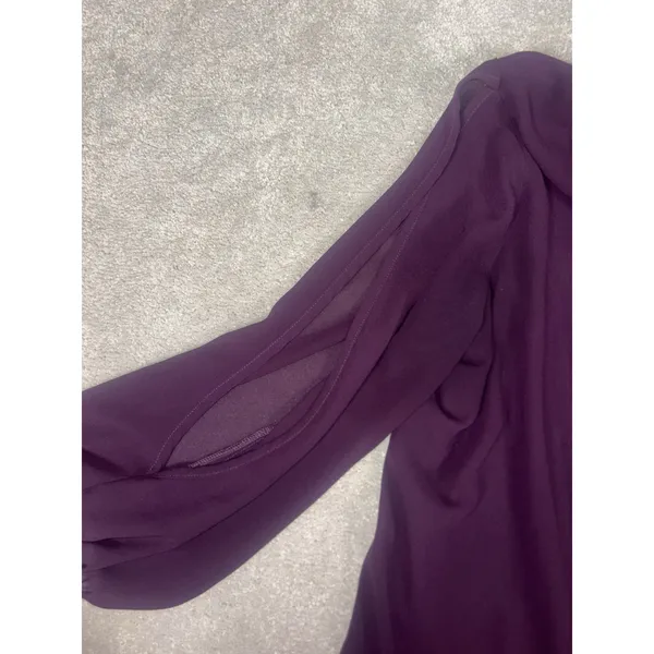lulus long sleeve knee length dress sheer sleves xl Chiffon Deep Purple - Image 7