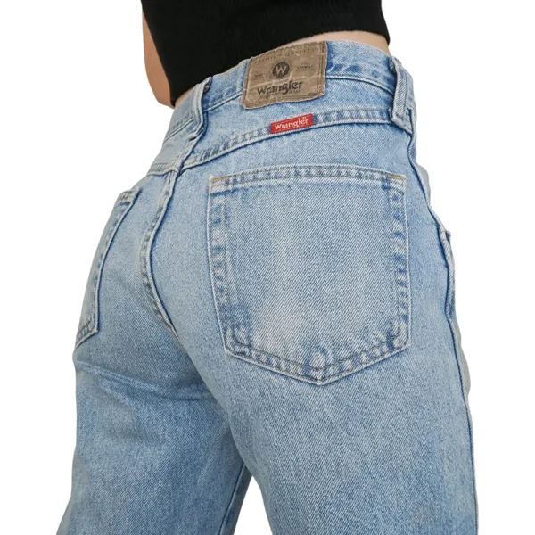 Vintage 90s Wrangler Light Blue Stonewashed Jeans - Image 2