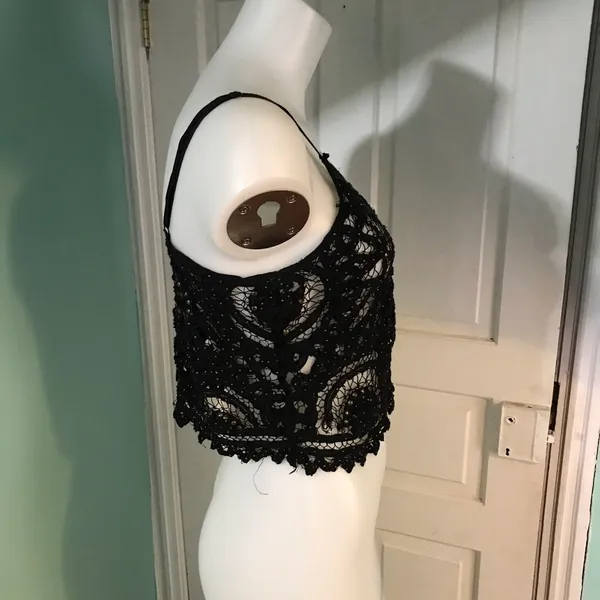 Free People Lace & Beaded Tank SzM - Image 4