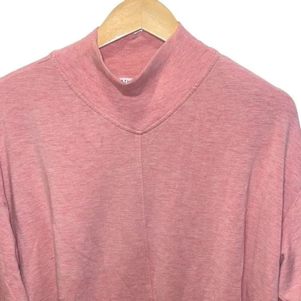 Athleta Apollo Mock Crewneck Sweatshirt Conch Pink Heather Size Small‎ - Image 4