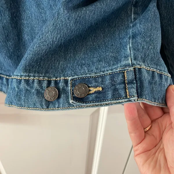 Carly Jean Los Angeles Fletcher Blue Jean Jacket Women’s XL - Image 7