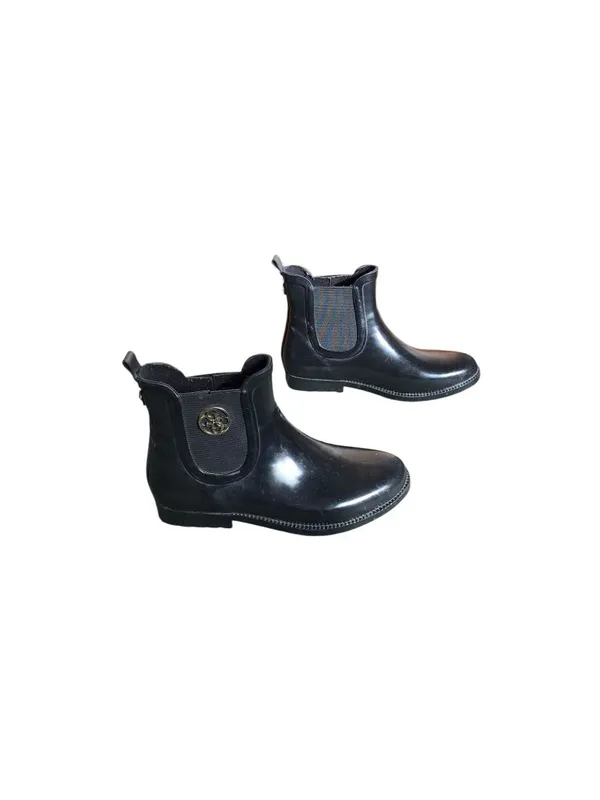 Guess Black and Gold Ankle Rain Boots - Image 3
