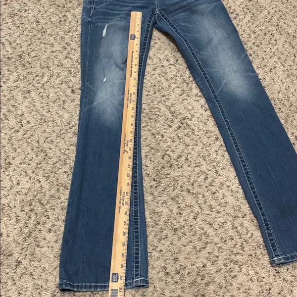 Miss Me Signature‎ Distressed Embellished Pockets Bootcut Jeans Size 27 - Image 12