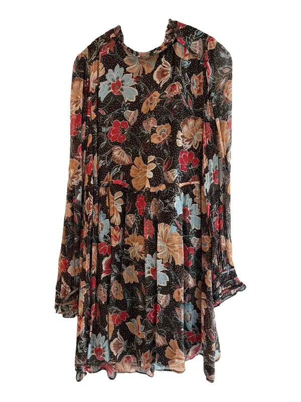 Sézane Honey Printed Flowers Long Sleeve Odile Dress - Image 3