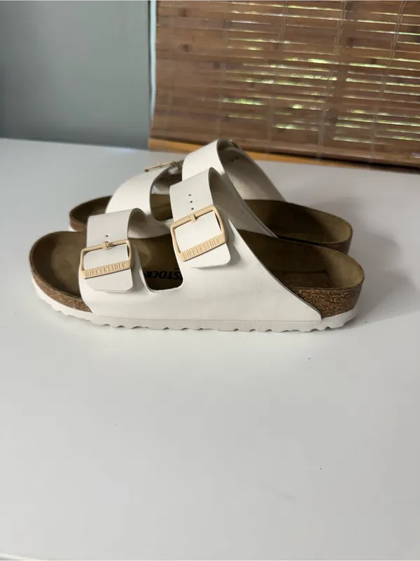 Birkenstock Arizona Birko-Flor in Eggshell 8 - Image 3