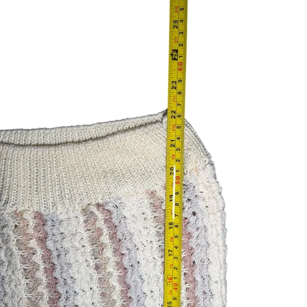Penroye Women's Sweater Knit Short Sleeve Crew Neck Cream Multicolor - Image 6