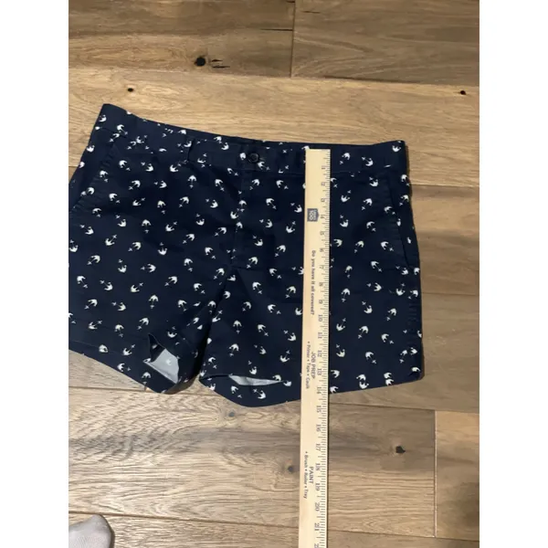 Banana Republic 12 Navy Anchor Print Shorts Cotton Stretch Nautical Summer - Image 6