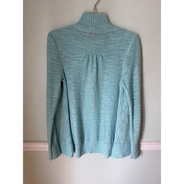 Lilly Pulitzer Open Front Cardigan Womens M‎ Turquoise Blue Aqua Knit - Image 2