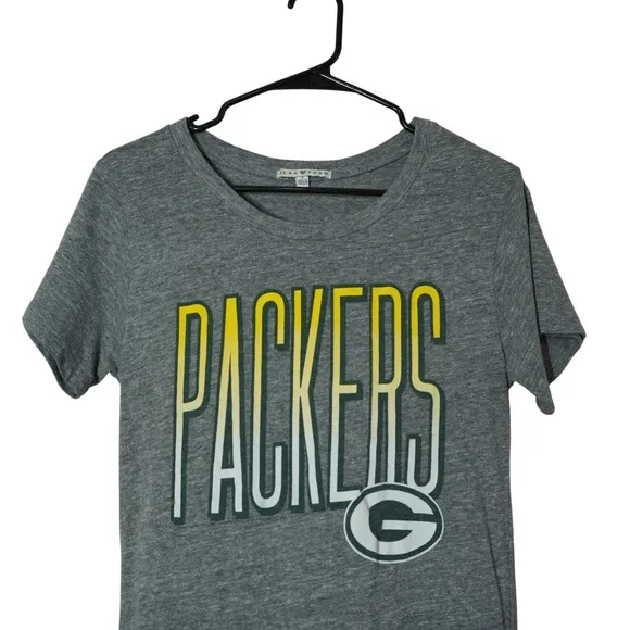 Junk Food Green Bay Packers T-Shirt‎ Womens Small Heather Gray NFL Graphic Tee - Image 2