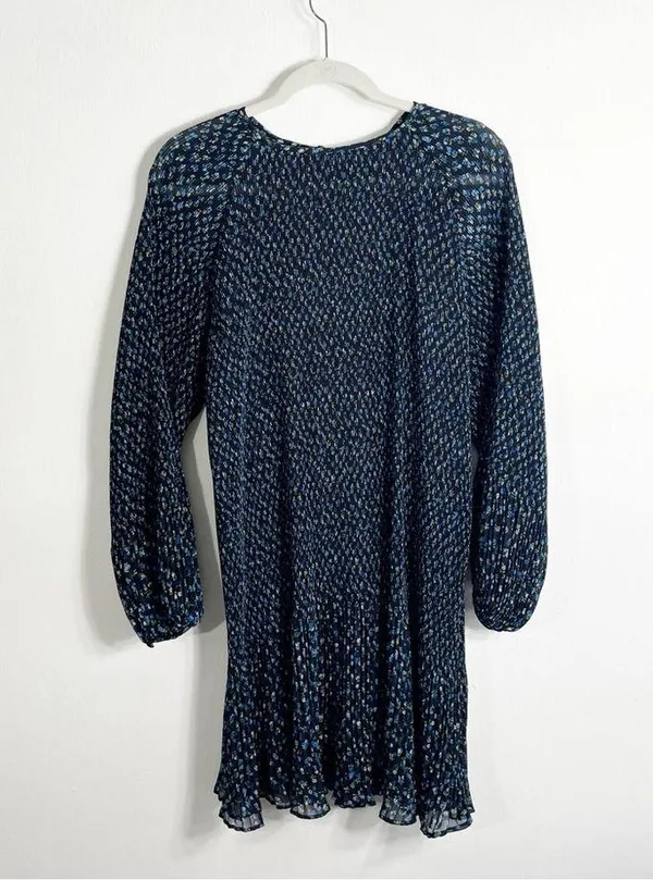 Madewell Crinkle Georgette Mini Dress in Floral Blue Large - Image 6