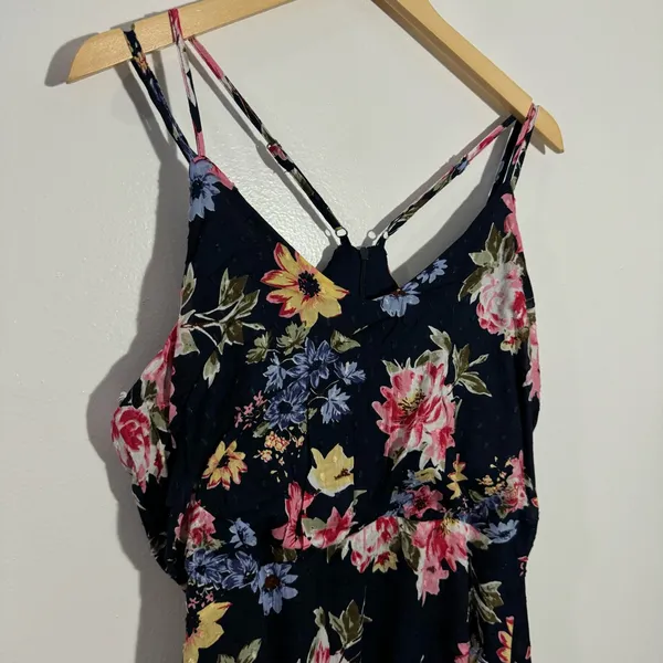 NWT Lulus Floral Fit & Flare Dress Crisscross Back Mini Summer Cottagecore Large - Image 6