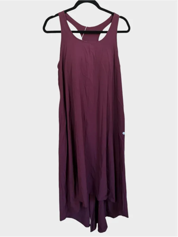 Size L Halara RacerPocket High Low Flowy Midi Quick Dry Casual Dress Amaranth - Image 3
