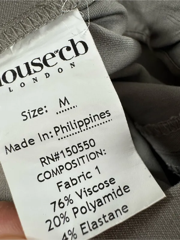 House of CB Laurel High Waisted Trousers Flared Pants Smoke Gray Grey Medium - Image 9