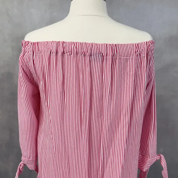 Lascana Off The Shoulder Striped Tunic Dress Size Small‎ Coastal Preppy Nautical - Image 6