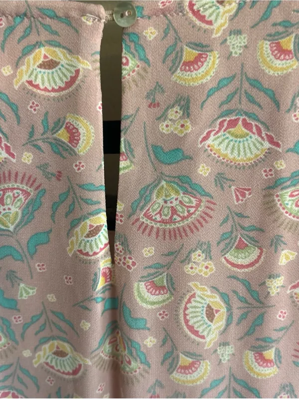 Melloday Woman’s Soft pink floral paisley tiered maxi dress Sz XL - Image 6