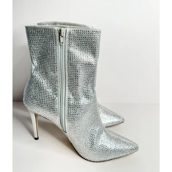 BP Ankle Booties Size 8.5 Athenna Crystal Pointed Toe High‎ Heel Boots - Image 2