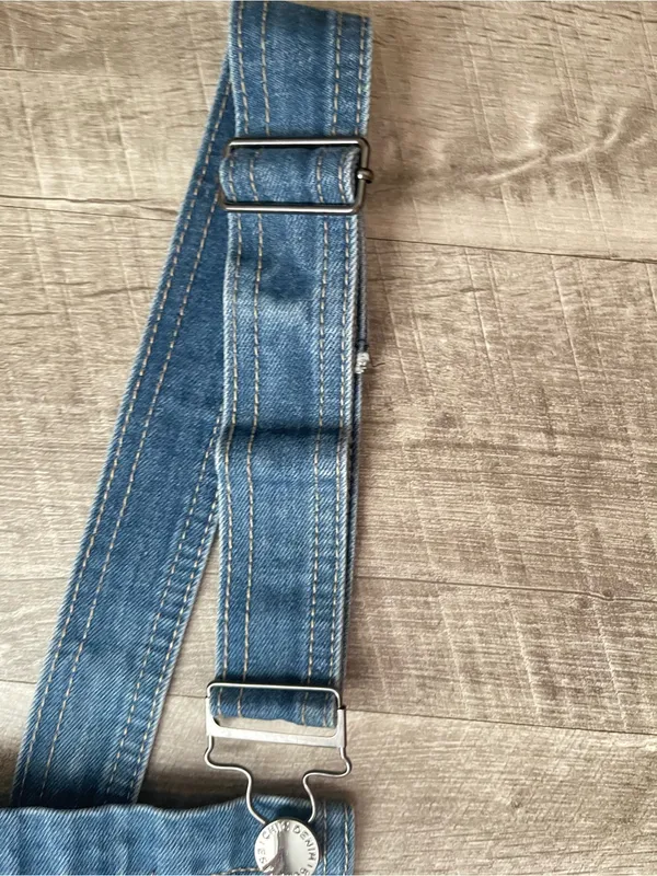 City Chic Mid Wash Distressed Denim Overalls Sz S/16 New without tags - Image 6