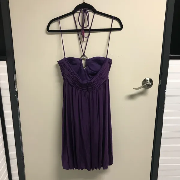 Halter Flowing Mini Dress Purple Size 8 - Image 2
