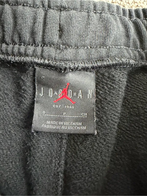 Jordan Flight Fleece Black Jogger Sweatpants Zip Pockets Men’s Small - Image 5
