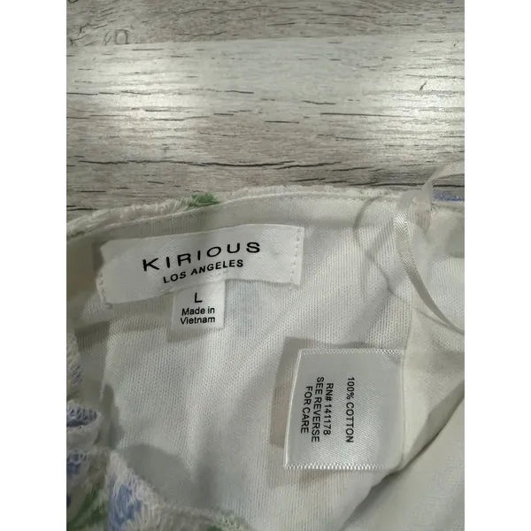 Kirious Los Angeles Blue Floral Lace Tie Back Corset Top Cottagecore - Image 7