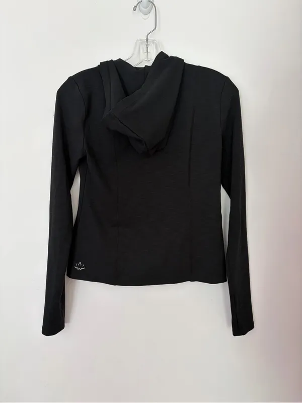 Beyond Yoga Heather Rib Morning Jog Hoodie Black Heather - Image 3