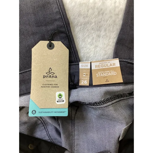 Prana Kayla High Rise Jean Denim Solid Dark Gray Womens Size 2 26 Regular… - Image 7