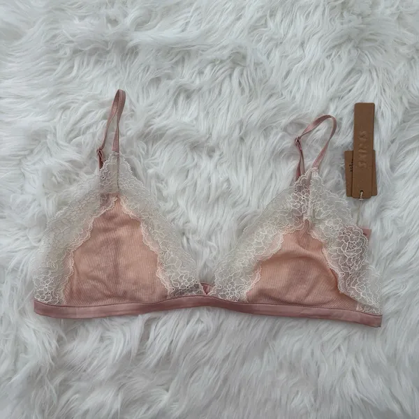 Skims Sheer Rib Lace Triangle Bralette Villa Size Large - Image 2