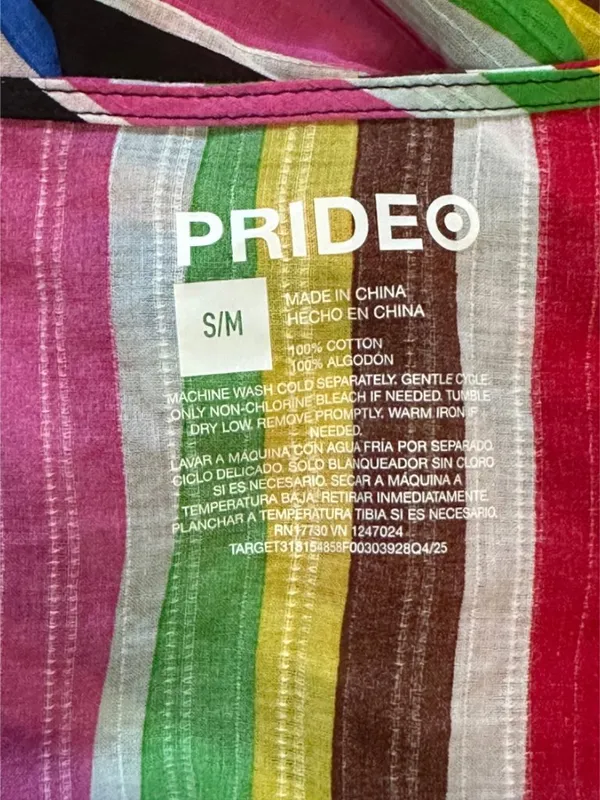 NEW Target Pride Adult Short Sleeve Cover Up Striped Size S/M - Image 5