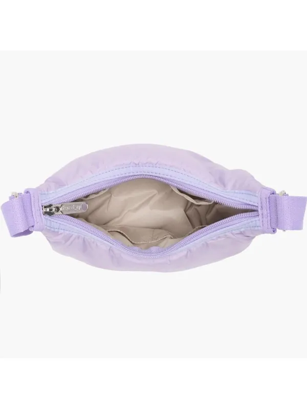 LeSportsac Mini Sheen Crescent Shoulder Bag Lavender Purple Lilac NWT - Image 3