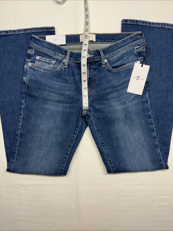 7 For All Mankind The Original Bootcut Low-Rise Women's Dark Blue Jeans - Image 8