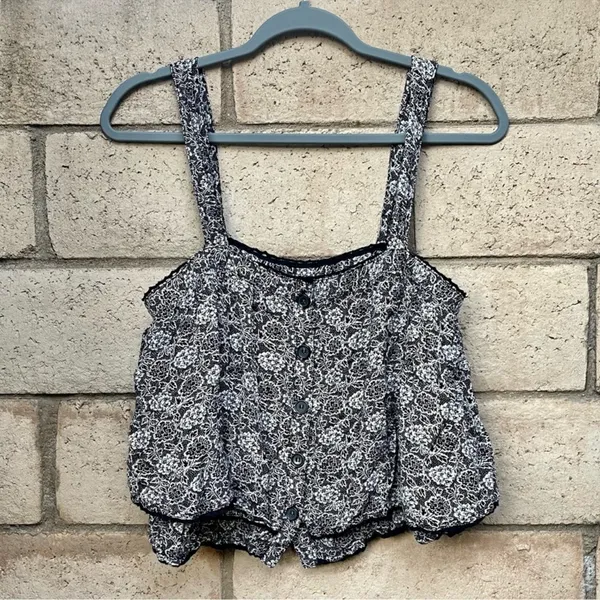 Free People Sweet Caroline Tank Blouse Size Small S Ruffle Dainty - Image 2