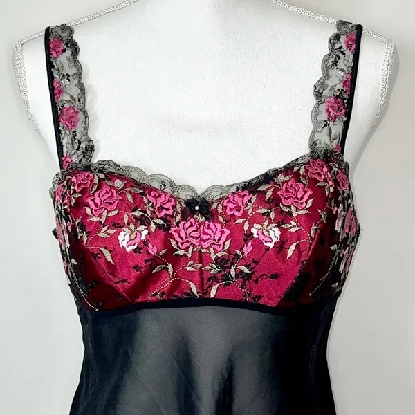 Vintage Chiffon Camisole Black Size L - Image 2