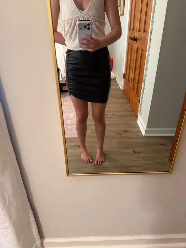 Amazon Black Leather Skirt - Image 2