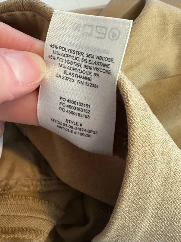 Babaton Numero Pants Size 0 Tan Side Slit Ankle‎ Vent Mid Rise Slim Fit Twill - Image 5